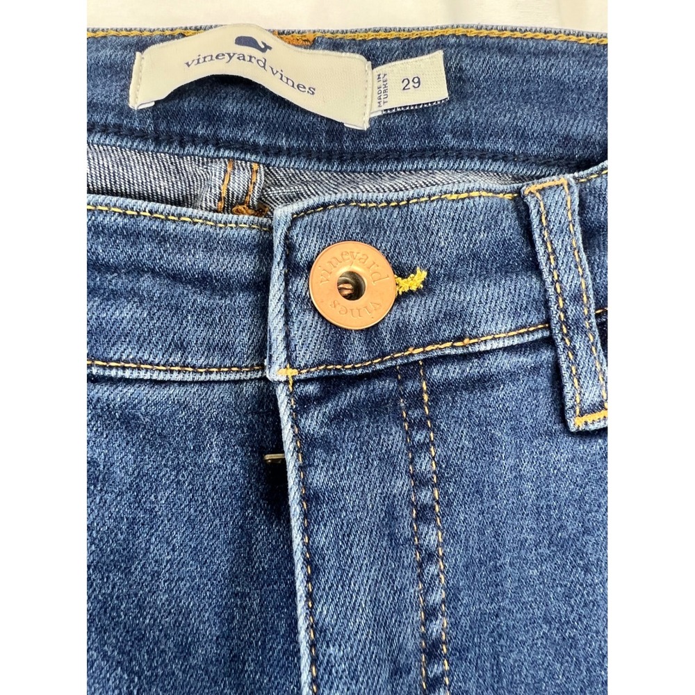 Vineyard Vines Womens Jeans Size 29 Dark Wash Raw‎ Hem Straight Leg - Picture 6 of 9